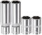 sourcing map 4Pcs 1/4-Inch Drive Deep & Shallow Impact Socket Set 10mm Metric 6 Point Design Cr-V Steel
