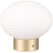 Reality Leuchten LED Akku Tischleuchte Earl R57771101, Metall Messing matt, Glas Weiß, inkl. 1.5 Watt LED, 4-fach Touch