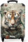 NoBoringSuitcases.com® Handgepäck Koffer 55x35x20 cm Trolley Reisekoffer Handgepäck-Koffer 4 Rollen Leicht Kabinenkoffer Flugzeug Tiger - Blumen - Farbenfroh