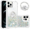 IMEIKONST iPhone 12 Pro Max Glitter Case with Diamonds Ring Kickstand, Liquid Sparkle Sequin Transparent for Girls Women Silicone TPU Bumper Shockproof Cover for iPhone 12 Pro Max. Love Silver YBZ