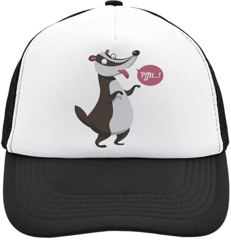 Honey Badger Spruch Pfftt Mesh Back Trucker Cap Adjustable Snapback Hat Casu White, Schwarz , Einheitsgröße