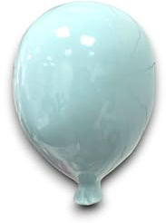 Palloncino Decorativo in Ceramica - Rosa o Celeste o Bianco - Scultura Elegante e Giocosa per la Casa - Finitura Lucida 15x11x9 cm - Idea Bomboniera, Regalo, Arredo Casa, Festa di Benvenuto (Celeste)