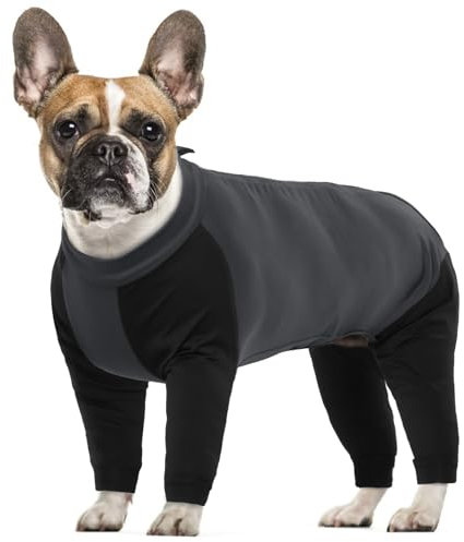 Dog Clothes Medium, Dog Body Suit after Surgery(Grey, M)