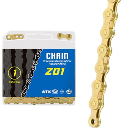 HOUSON Fahrradkette, 1-Fach 114 Glieder Fahrrad Kette 1/2 x 11/128 Inch Edelstahl Fahrradkette für MTB/Road/E-Bike