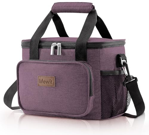 Lifewit 9L Kühltasche klein unterwegs, Isolierte Cooler Bag Lunchtasche faltbar für Herren und Damen, wasserdichte Thermotasche Umhänge für Essen, Bier, Medikamente, Arbeit, Strand, Reise, Lila