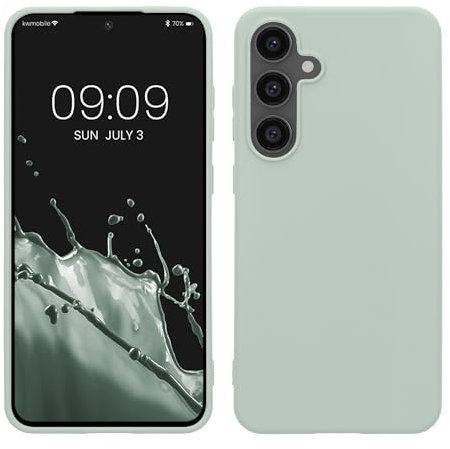 kwmobile Custodia Compatibile con Samsung Galaxy S24 FE Cover - Back Case per Smartphone in Silicone TPU - Protezione Gommata - menta freddo