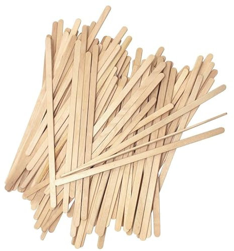 LIERFIS 100 Stück Kaffee Rührstäbchen, 14CM Holzrührstäbchen Hölzerne Rührstäbchen Einweg-Rührer für Kaffee Cocktails Heißes Getränk