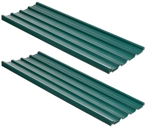 Outsunny Corrugated Roofing Sheets, Pack of 24, Galvanised Metal Roofing Sheets for Greenhouse, Garage, Storage Shed, Carport, 129 x 45cm, Green