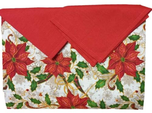 RICAMI FIORENTINI BALDI Set natalizio guanto da forno e presina, disegno vischio, Idea regalo Natale. Made in Italy (guanto + presina)