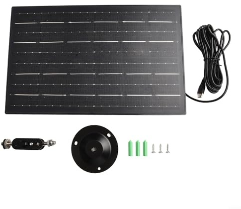 Chargeur de caméra à panneau solaire 10 W 5 V, panneau solaire monocristallin, chargeur de panneau solaire de type C avec support pour caméra de sécurité extérieure