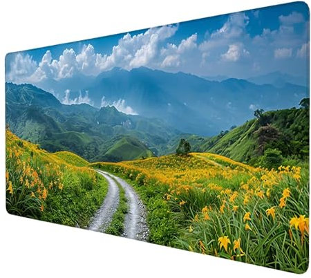 Tapis de Souris Paysage, Grand Tapis de Souris 1500 x 600 mm, Ciel Tapis de Souris de Jeu, Sous-Main Bureau avec Bords Cousus, Tapis de Souris pour Clavier, pour Travail, Jeux, Bureau, Maison, V-1