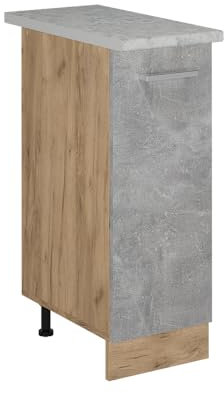 Vicco Apothekerschrank R-Line, Medizinschrank für die Küche, Beton, 30 cm AP Marmor