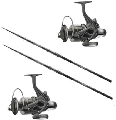 Bundle 2X Black Widow Tele Karpfencombo 3,90m / 3lbs + Freilaufrolle Karpfenset Paarpreis
