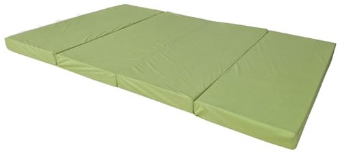 Natalia Spzoo breite Faltmatratze 180 x 120 x 8 cm Klappmatratze mit Schaumstoffkern & abnehmbarem Bezug klappbare Schlafmatte (1229 Grün)