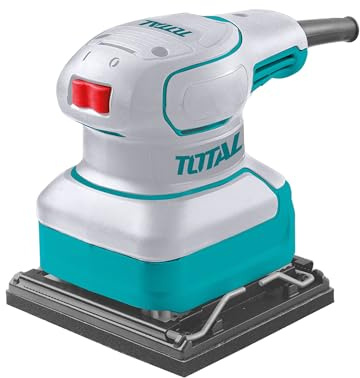 TOTAL - Lijadora de Palma a Cable | Incluye 5 Hojas de Papel de Lija |Perfecta superficies planas y amplias | Velocidad en Vacío 14000 rpm | Base de Lija de 110 x 100