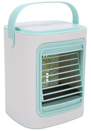 Refroidisseur D'air Silencieux, Ventilateur de Refroidissement par Climatiseur Portable 3 Vitesses Handle USB Calme pour Chambre, Bureau avec Livraison D'air Grand Angle,