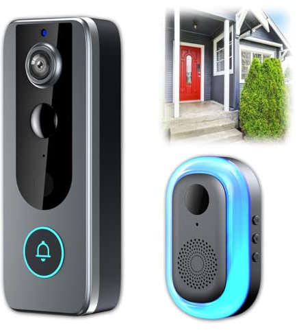 GuardianBell Pro, Smart WiFi Doorbell & Security Cam in One, Live View and Two-Way Audio, Motion Alerts Auto Snapshots and Local Recordings