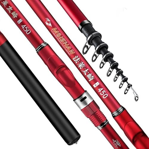 SQIANKUN Stipprute Carbon Rock Angelrute 5,3 M 6,0 M Ultraleichte, ultraharte, tragbare Karpfenrute, Teleskop-Angelrute, Meeresangelrute, Surfrute, rotierende Angelrute Angel Rute(3.9 m)