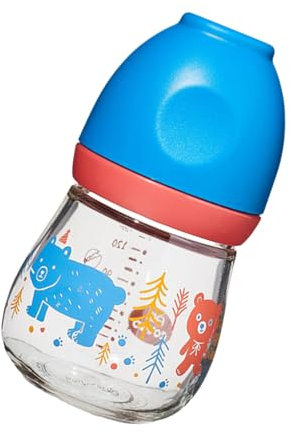 Montesy Biberon en verre à col large pour nouveau-nés - Capacité de 150 ml - Avec tétine anti-coliques - Utilisation quotidienne pratique