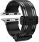 Correa de reloj de alta calidad (TPU + acero inoxidable) compatible con Apple Watch Series 1/2/3/4/5/6/7/8/9/10 Gps (negro, 42/44/45/46/49 mm)