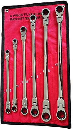 HUAJINGKEJI Set di 6 chiavi a cricchetto metriche da 8 mm a 19 mm per ingranaggi extra lunghi con manico esteso con testa 6 pezzi e 12