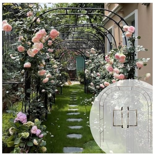 Arco nuziale in acciaio inox da 7,5/8 piedi per cerimonia all'aperto, pergolato da giardino, traliccio per piante e rose fai da te, 3,2 x 2,4 m, perfetto per matrimoni ed eventi