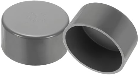 PATIKIL PVC Pipe End Caps, 2 Pack 90mm Diameter Pipe Cover Cap Plug Adapter Socket Fittings for Build DIY Furniture Garden Shelf Water Line, Grey