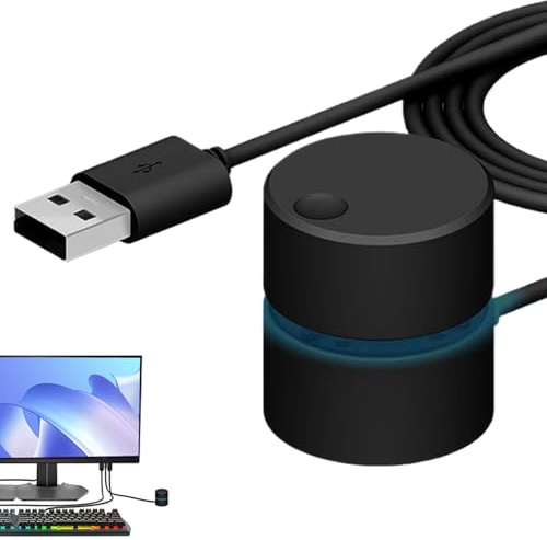 Controllo Del Volume USB PC - Controller Multimedia Con Funzione Di Disattivazione In Un Pulsante Di Regolazione In Metallo Con Cavo Di Estensione | Plug & Play Per Computer, Laptop E