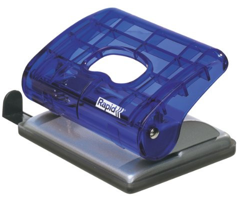 Rapid EC20 Bürolocher (Kunststoff/Metall, 20 Blatt) transparent blau