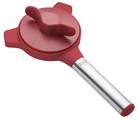 Kuhn Rikon Siebfreier Greiföffner für Gläser und Flaschen, 22,2 x 10,8 x 5,1 cm, Rot und Silber