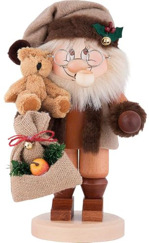 Räuchermann Wichtel Weihnachtsmann mit Teddy