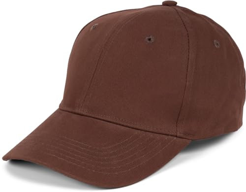 styleBREAKER Unisex 6-Panel Baseball Cap | gebürstete Baumwolle | Klettverschluss verstellbar | einfarbiges Basecap für Damen und Herren, Farbe:Braun