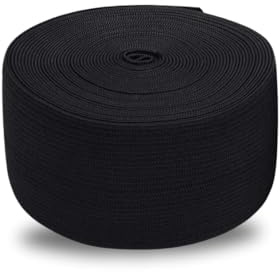 25 m Gummiband Breit 10,15, 20, 25, 30, 40, 45, 50 mm Schwarz oder Weis mittlere Zugkraft (25 mm, Schwarz)