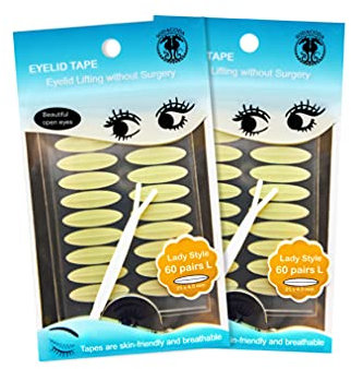 FOLI - SCHLUPFLID TAPE - Augenlid Lifting ohne OP - Schöne Offene Augen Lid Aufkleber - Lady (L) Pretty (M) Girl (S) (60 oder 2x 60 Paar)