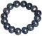 Jewel24 Damen Perlen Stretch-Ring mit echte blaue changierende Süßwasser-Zuchtperlen Schalring Haargummi