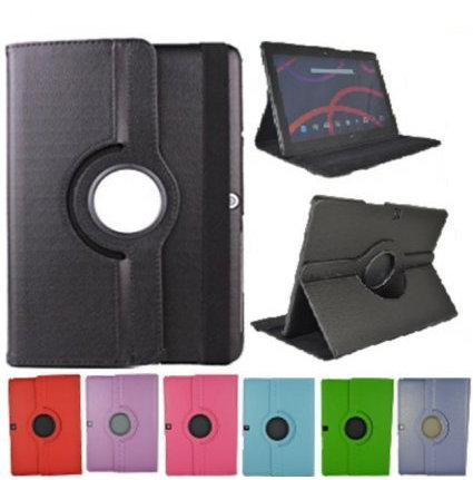 Theoutlettablet® Funda Giratoria 360º para Tablet Bq Aquaris M10 10.1 Book Cover Case Protección Delantera y Trasera Color Azul Oscuro