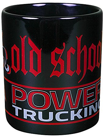 Kaffeetasse mit Print Trucker old school power trucking 57315 schwarz