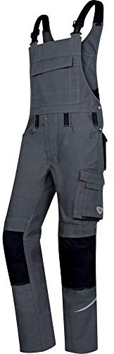 BP 1804-720-5332-52n Latzhose, Stretch-Hosenträger mit Clipbefestigungen, 305,00 g/m² Verstärkte Baumwolle, dunkelgrau/schwarz, 52n