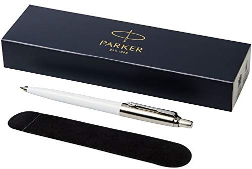 PARKER -Jotter ballpoint pen with Velvet Pouch in gift box - black ink - white