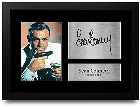 HWC Trading Sean Connery A4 Gerahmte Signiert Gedruckt Autogramme Bild Druck-Fotoanzeige Geschenk Für James Bond Filmfans