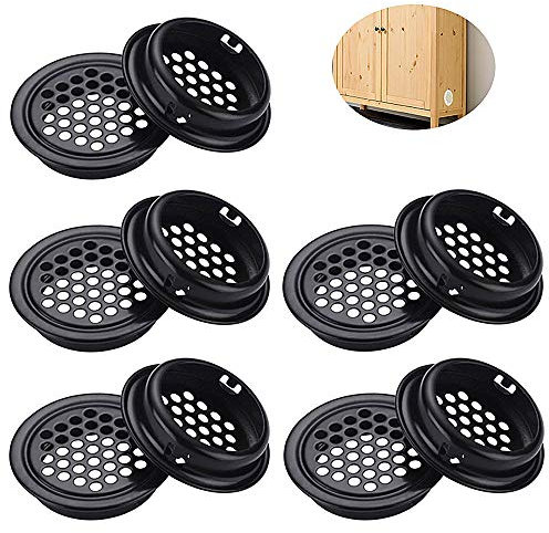 Mirrwin 10 Stück Ventilation Grille Ventilation 35mm Ventilation Grille Round Vent Hole Stainless Steel Air Vent Hole Stainless Steel Ventilation Hole für Kitchen Cupboard Wardrobe
