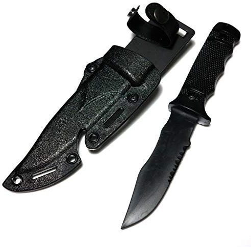 generica Airsoft Softair CYMA Weiche Gummi Kunststoff M37 Seal Pup Messer (Non-Sharp-Fälschungs-Messer) mit Scheide Schwarz
