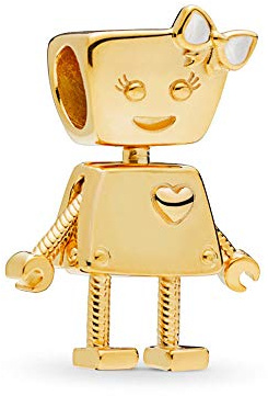 FGT Breloque en Argent Sterling pour Bracelet Motif Robot Bella