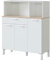 Dmora - Kommode Norfolk, zusätzlicher Küchenschrank, Sideboard mit 3 Türen und 1 Schublade mit Regalen, offener Kleiderschrank, 108 x 40 x 126 cm, Weiß und Eiche