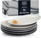 Moritz & Moritz 6tlg Swing Dinner Teller Set 6 Personen 29 x 25,5 cm – Keramik Geschirrset als Speiseteller Menüteller oder Essteller grau – Made in Portugal