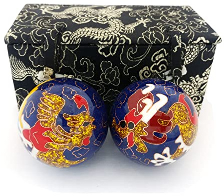Top Chi Premium Dragon and Phoenix Baodingkugeln Chiming Chinesische Gesundheitsbälle für Handtherapie, Training und Stressabbau, Größe M, 4,1 cm