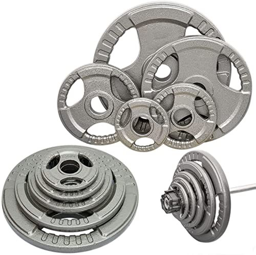 MAXSTRENGTH Cast Iron Weight Plates – Tri Grip Weight Plates - 2 Inch Standard Size – Range of Weights and Sizes Sold Separately (15kg x 4 = 60kg)