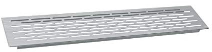 Solmer LTD Kitchen Cabinet worktop Plinth Heat Vent Grill 500 x 100 mm Brushed Steel