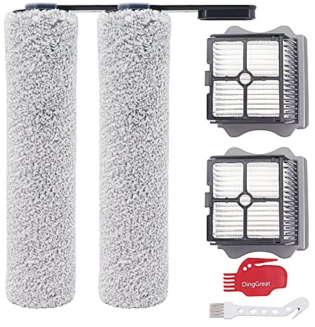 DingGreat 2Pcs Filtro di Ricambio e 2Pcs Spazzola Rotante per Tineco FLOOR ONE S5 Aspirapolvere Senza Fili Intelligente