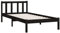 vidaXL Massivholzbett, Holzbett Bett für Schlafzimmer, Bettrahmen Bettgestell mit Lattenrost, Einzelbett Schlafzimmermöbel, Modern, Schwarz Kiefer 90x190cm